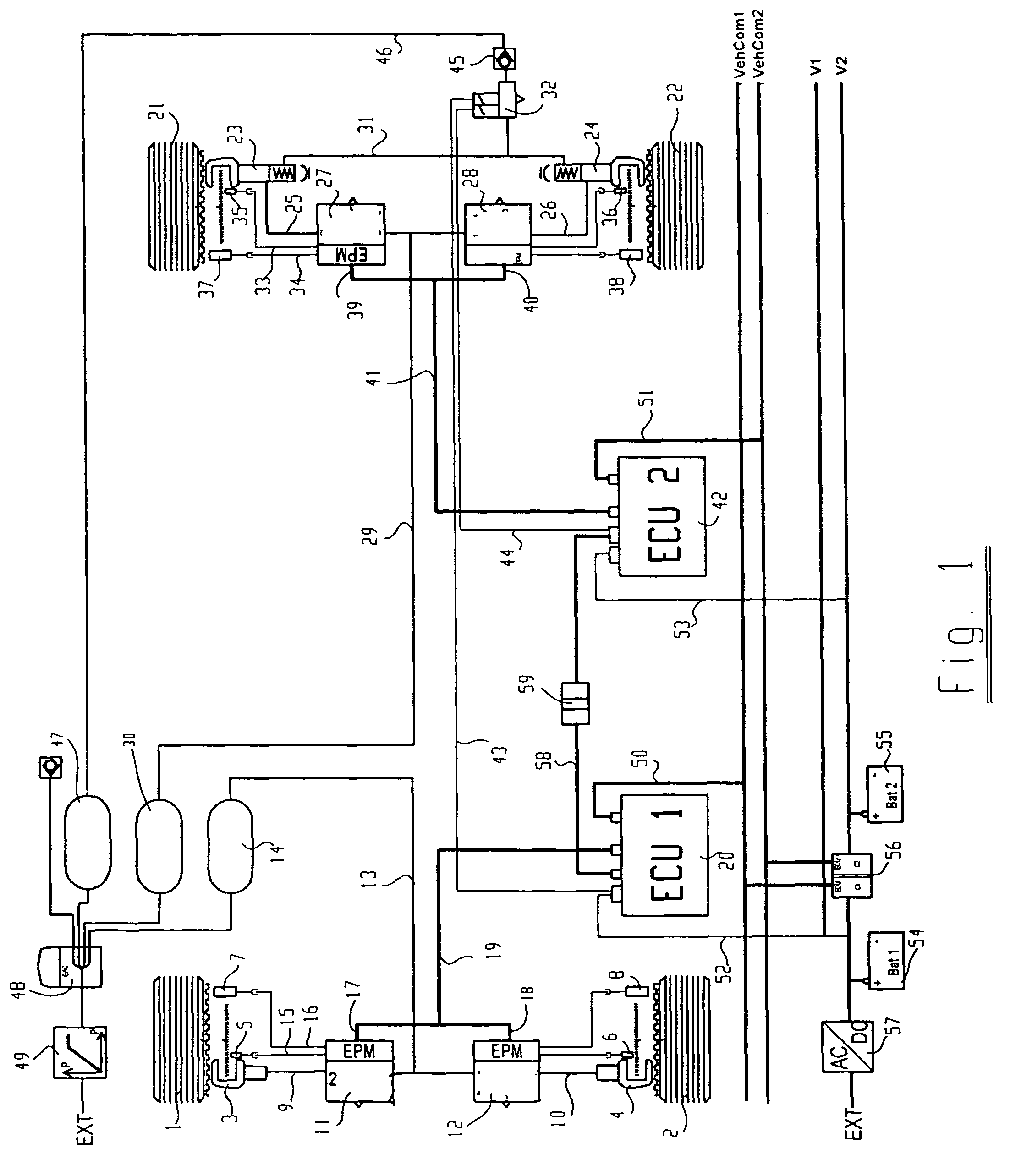 Braking system for vehicles, in particular utility vehicles, comprising at least two separate electronic braking control circuits