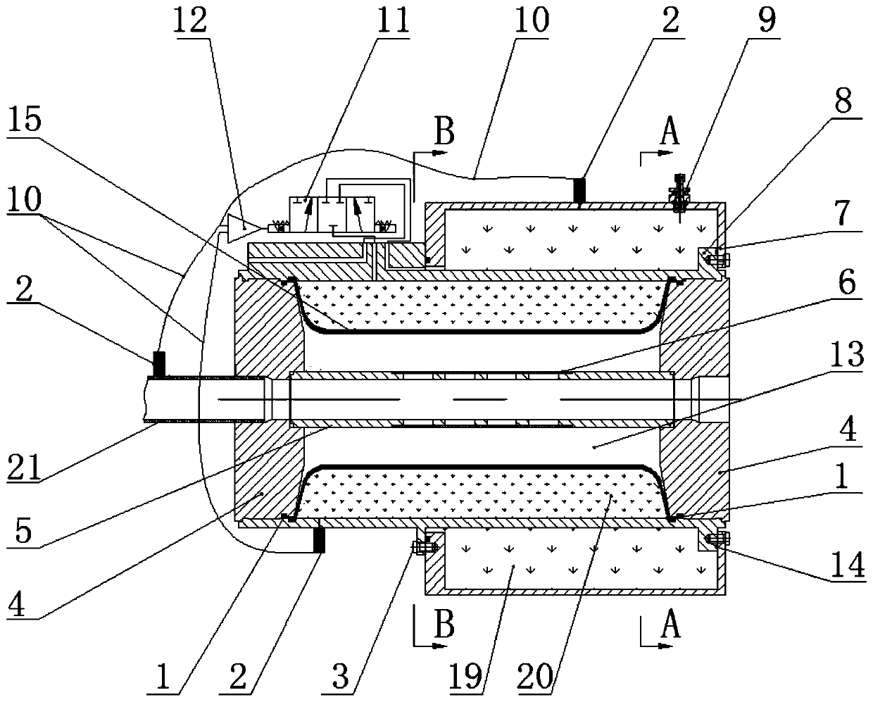 A pressure-adaptive broadband capsule hydraulic muffler device and method
