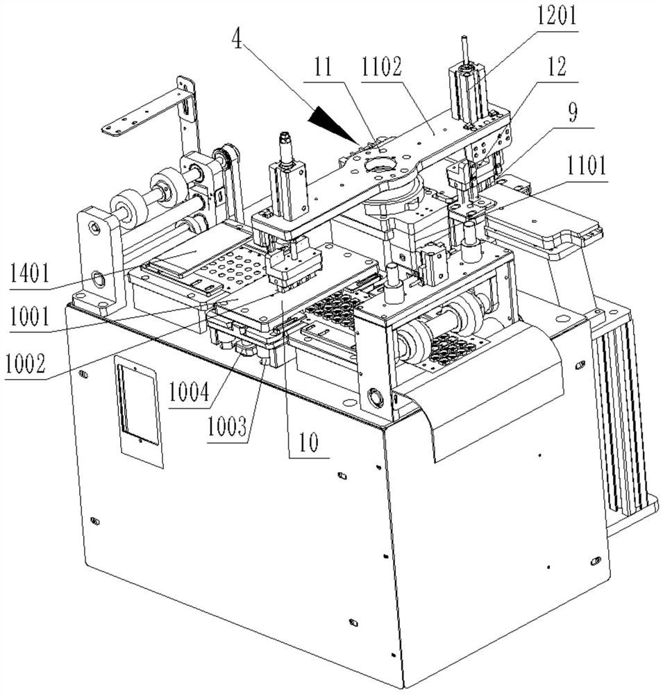 Protective film opposite pasting device based on CCD recognition