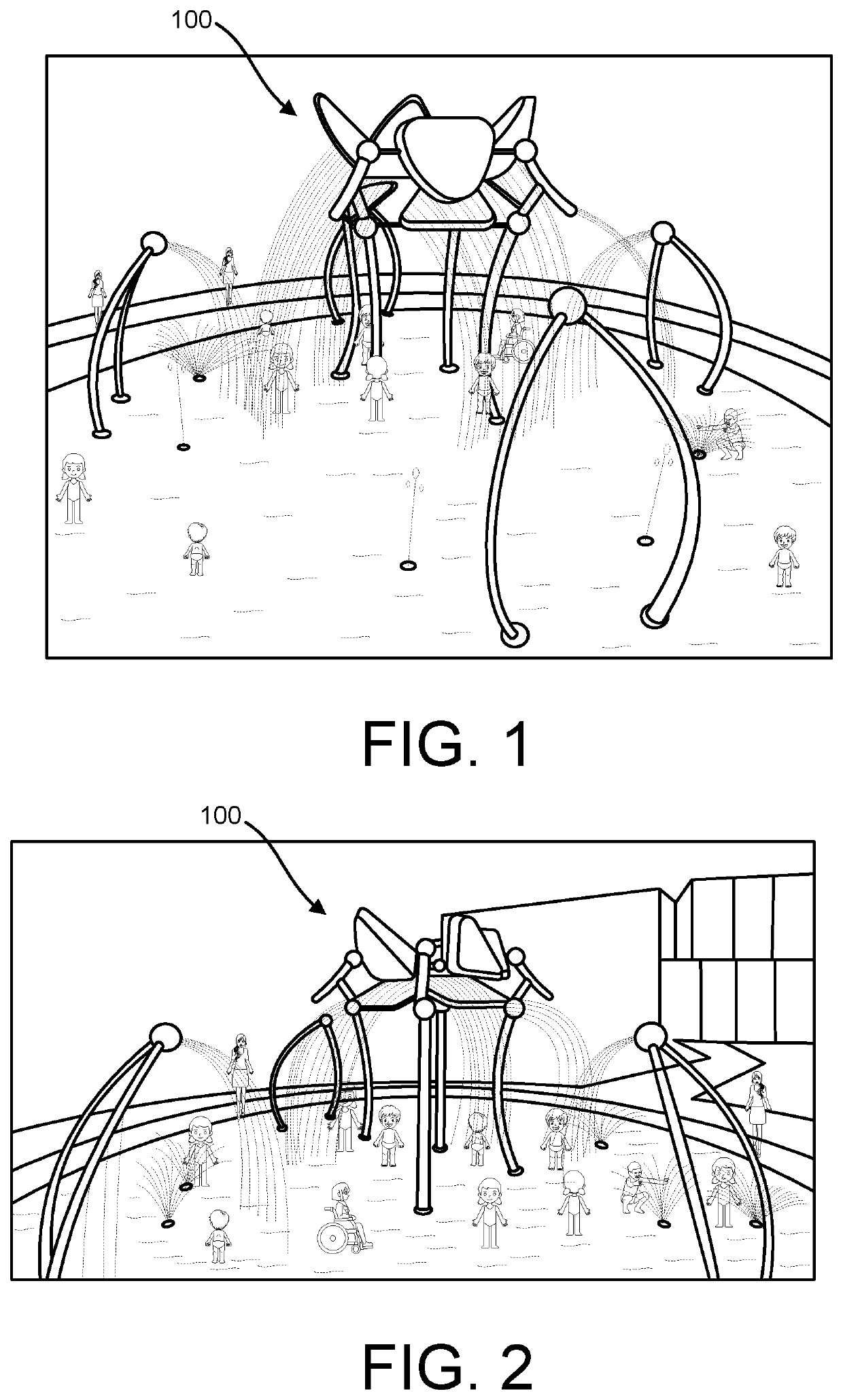 Water effect play units and structures