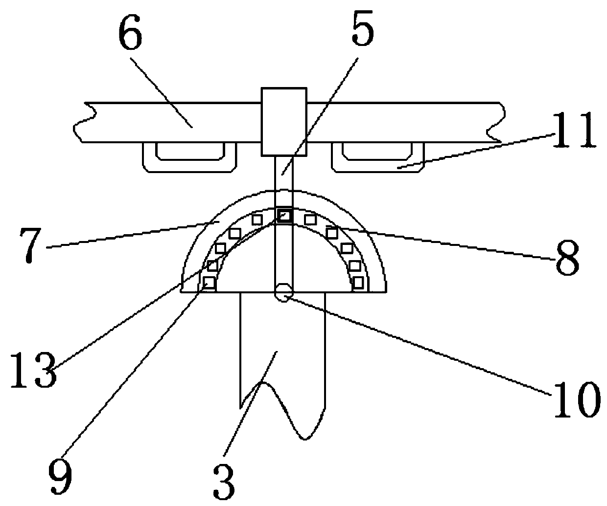 Solar cell panel support convenient for adjusting focusing angle