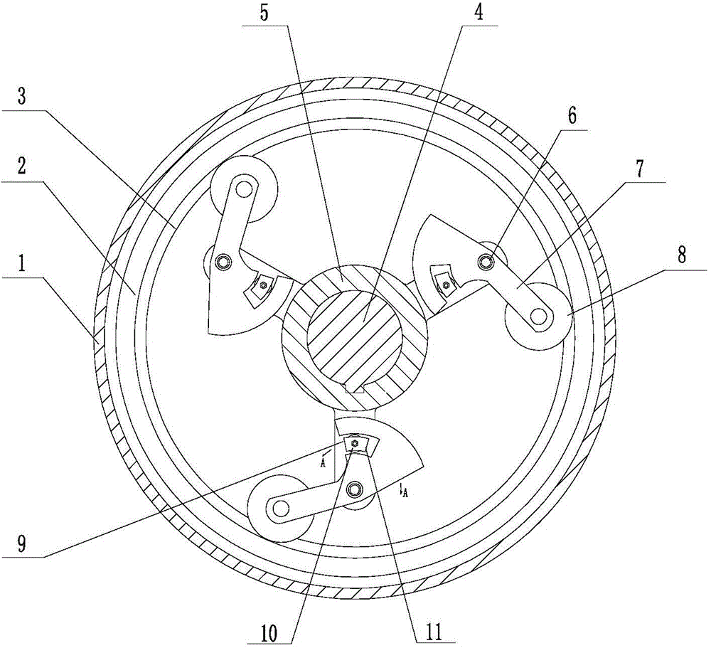 Mechanism for regulating distance between hammer wheel and grinding ring of wedge type vertical type ring mill