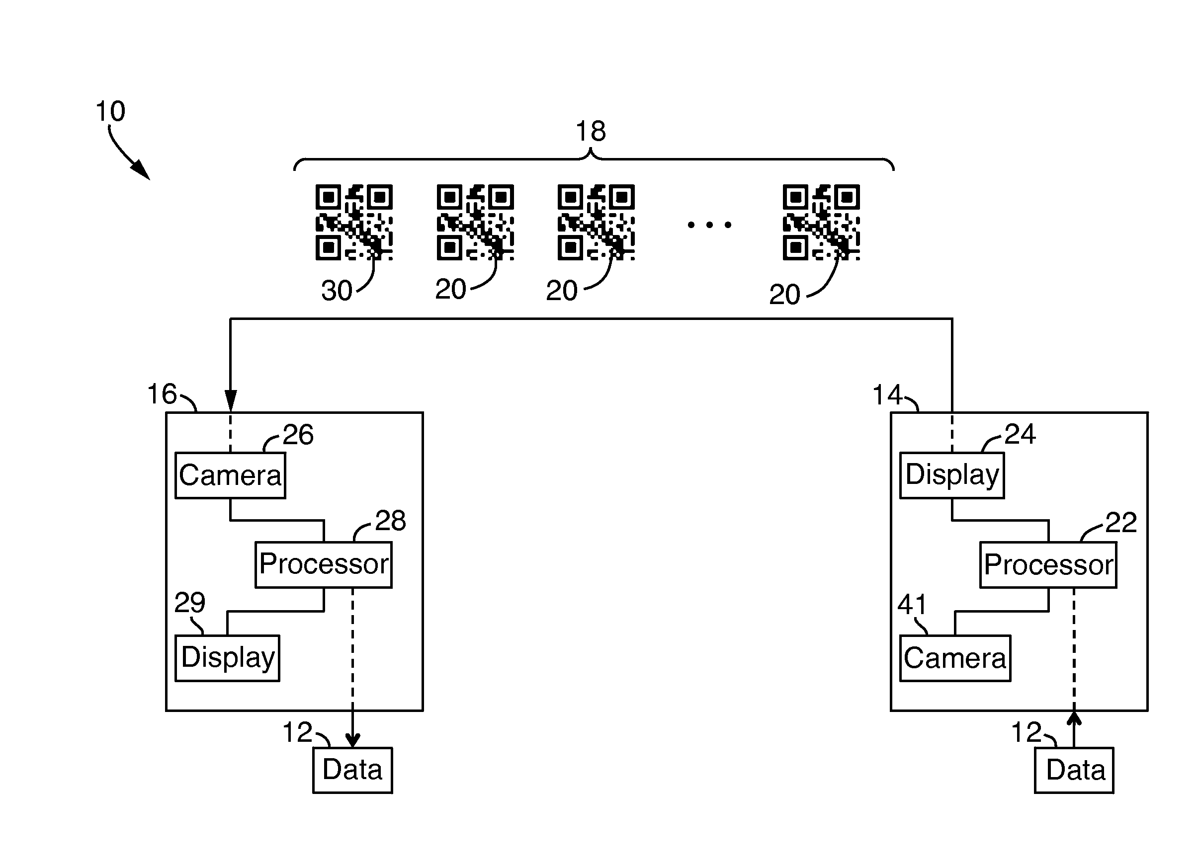 Data exchange using streamed barcodes