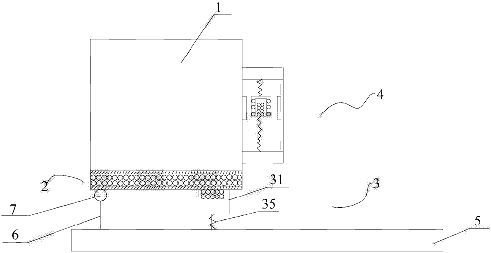 Semi-active-type suspended vibration isolating device for driving cab