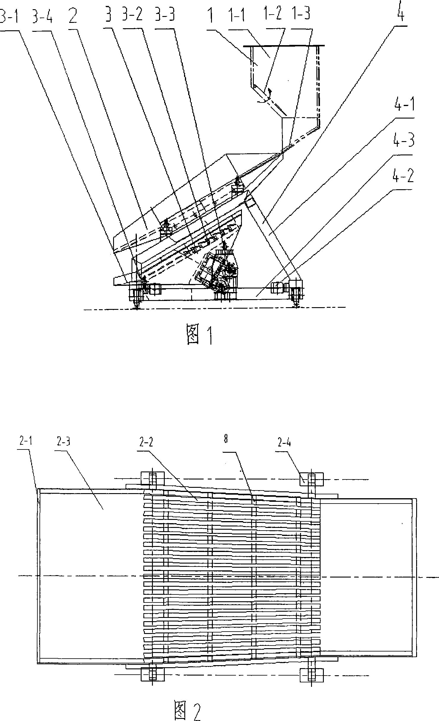 Stationary vibration distributary screen