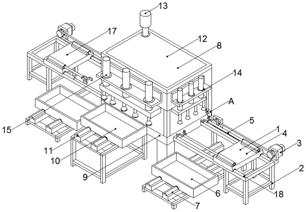 Automatic inner film sleeving device for woven bag