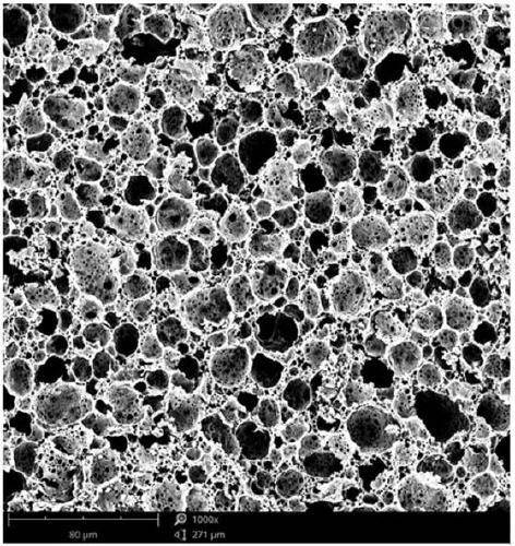 Pressure-sensitive polymer syntactic foam with through-cell structure and preparation method thereof