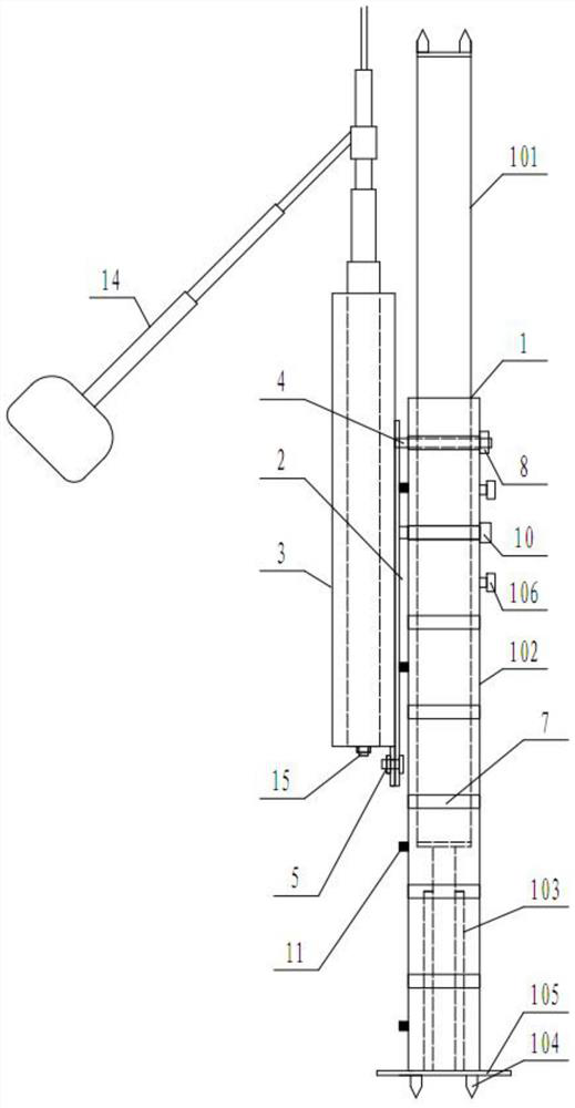 Roof bolter angle adjusting and supporting device and using method thereof