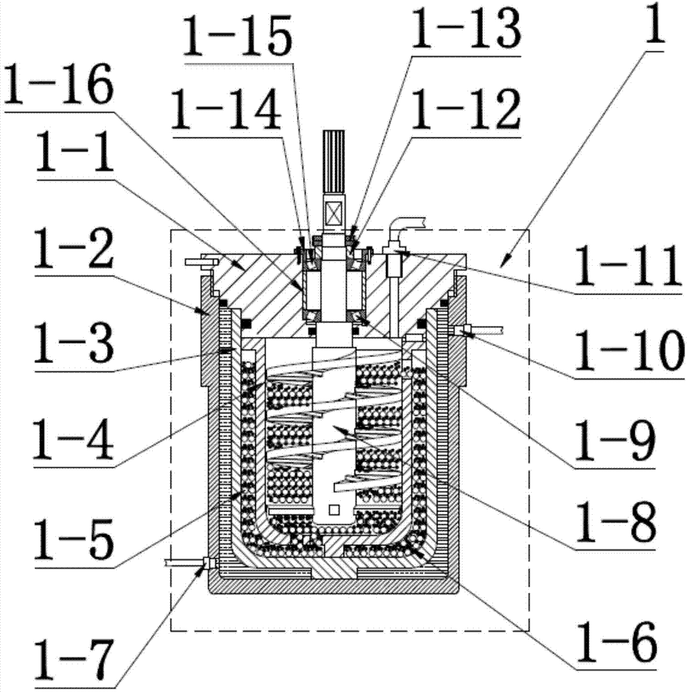 Inner-outer-layered ball-milling device with forced axial flow and up-down circulation
