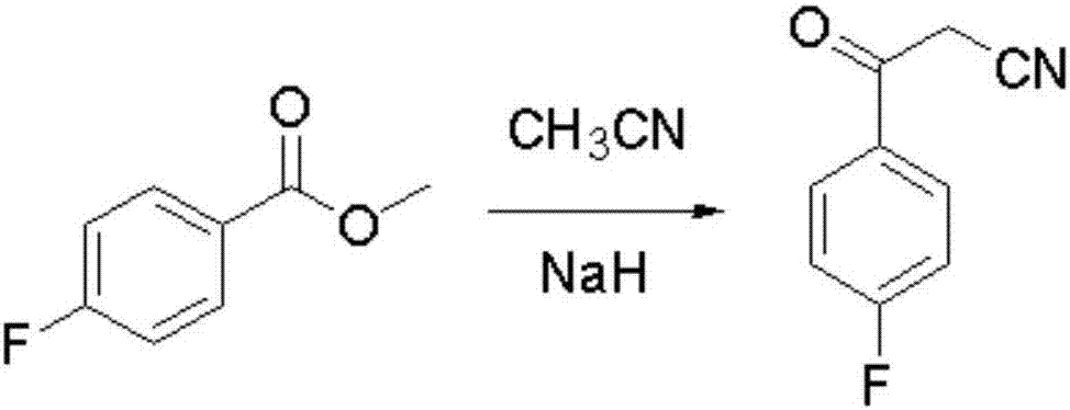 Blonanserin intermediate 4-fluorobenzoylacetonitrile synthesis method