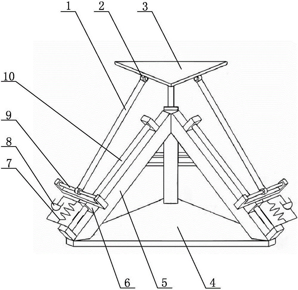 Multi-degree-of-freedom parallel mechanism vibration damping platform used for motor vehicle seat