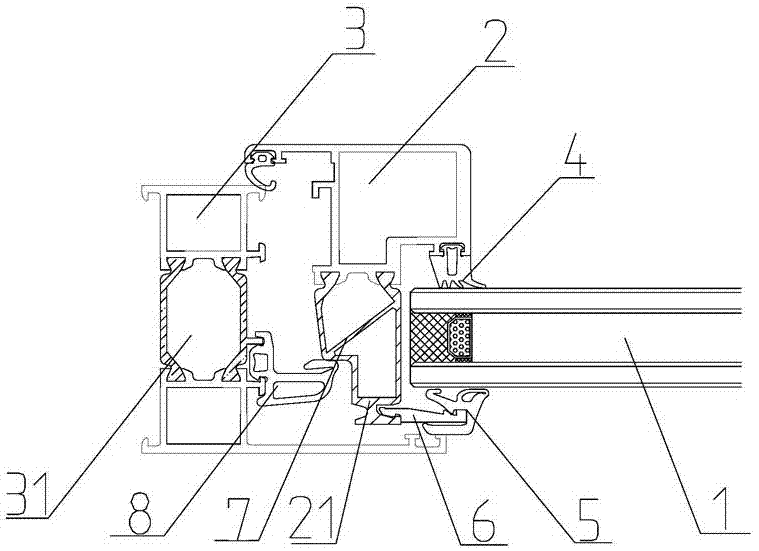 Inward-opening window of hidden frame