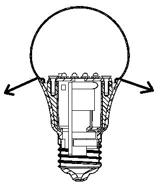 High-power and large-angle light distribution LED (Light Emitting Diode) bulb