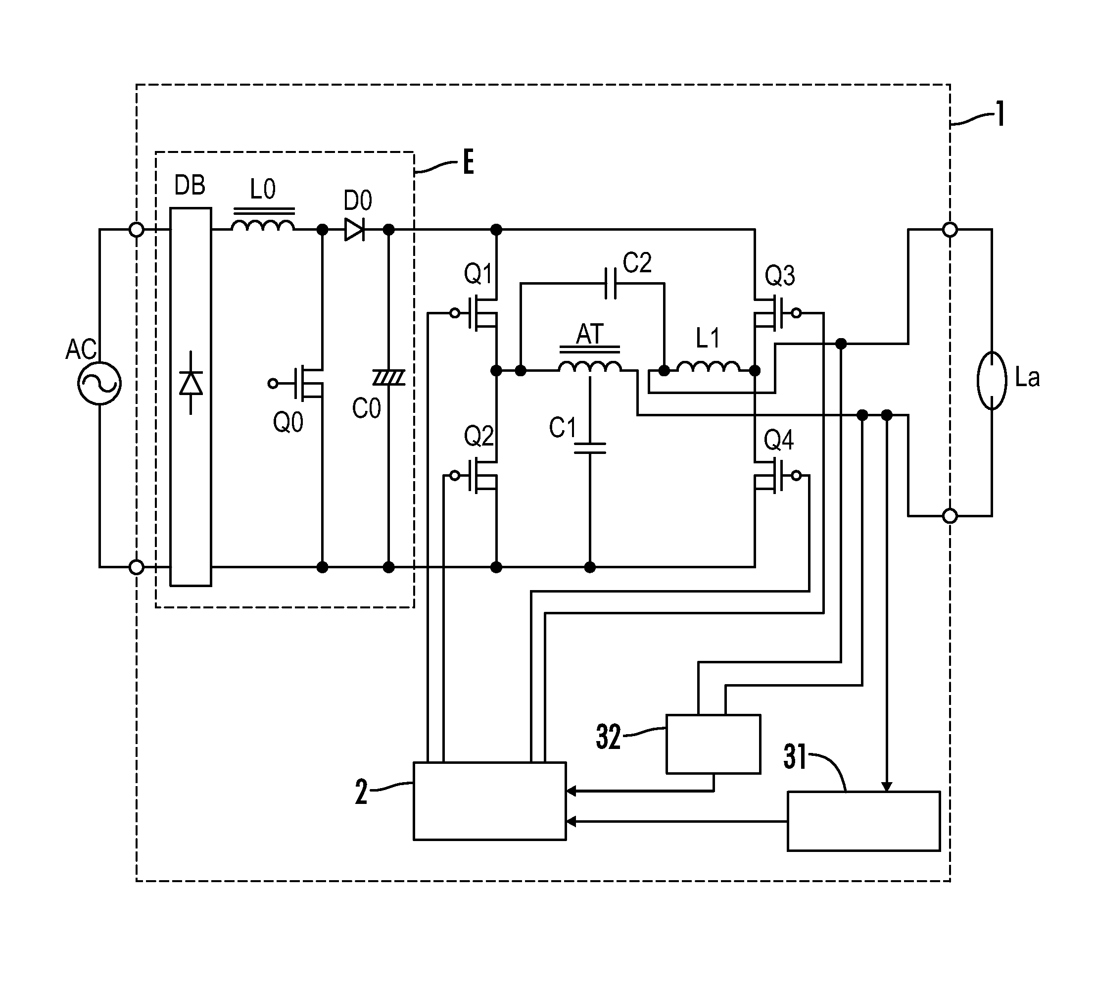 Electronic ballast with feedback current control for preheating of lamp filaments