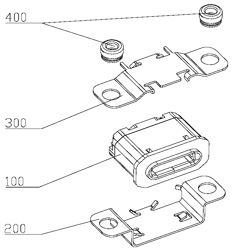 Three-jig efficient transferring device and method for assembling charging connector