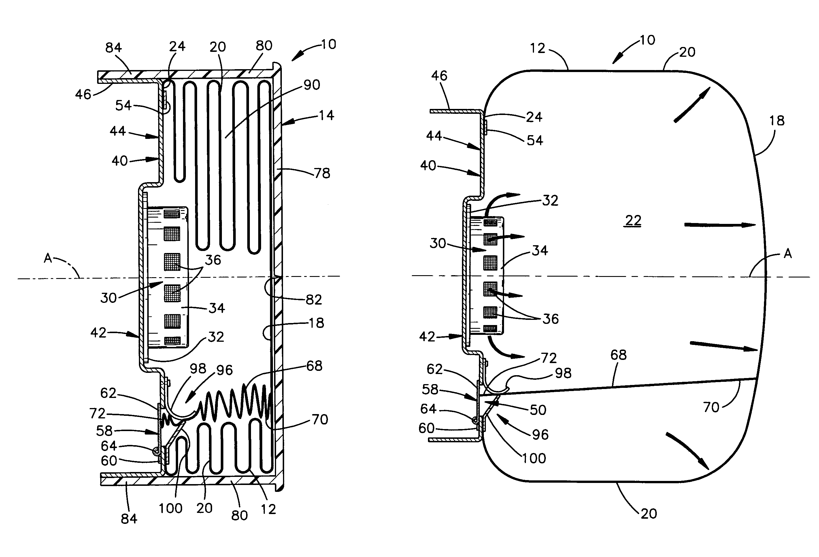 Air bag module with locking member for locking the position of a vent member