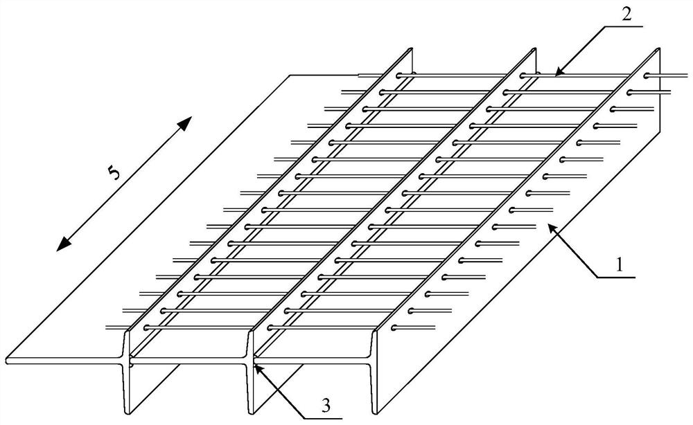 A ductile composite bridge deck composed of T-section steel