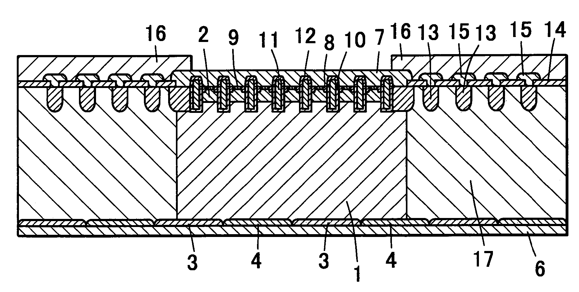 Reverse conducting semiconductor device and a fabrication method thereof