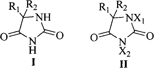 Electrochemical synthesis method for preparing halogenated hydantoin