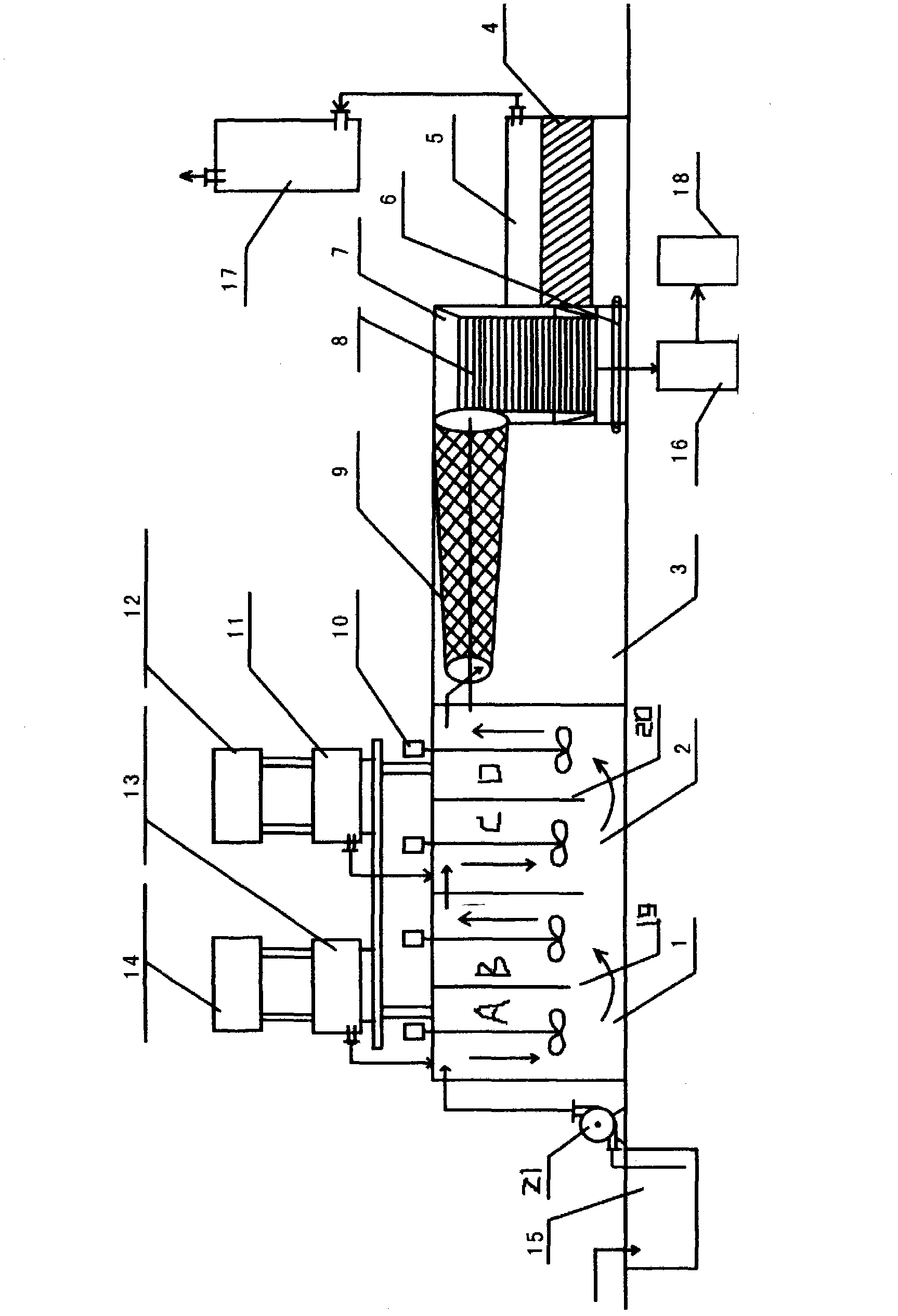 Integrated combination device for physicochemical treatment of black liquid