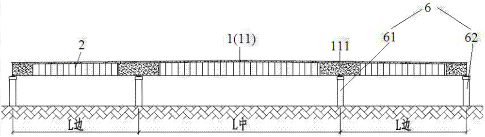 Three-span anti-node beam-transverse wave-three steel-concrete composite T-shaped continuous beam