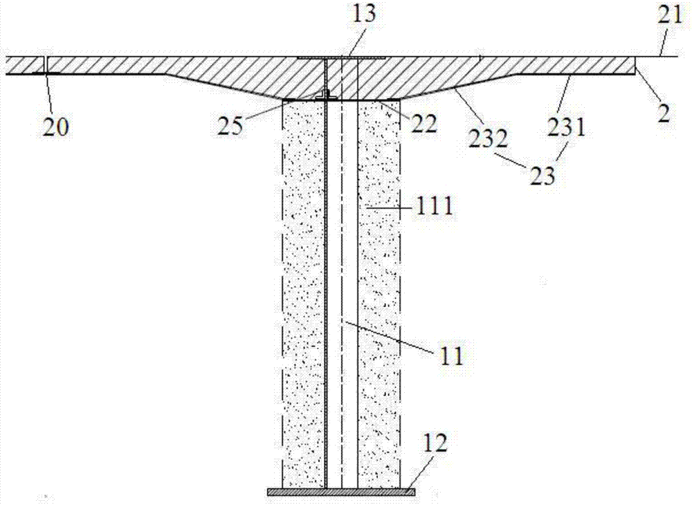 Three-span anti-node beam-transverse wave-three steel-concrete composite T-shaped continuous beam