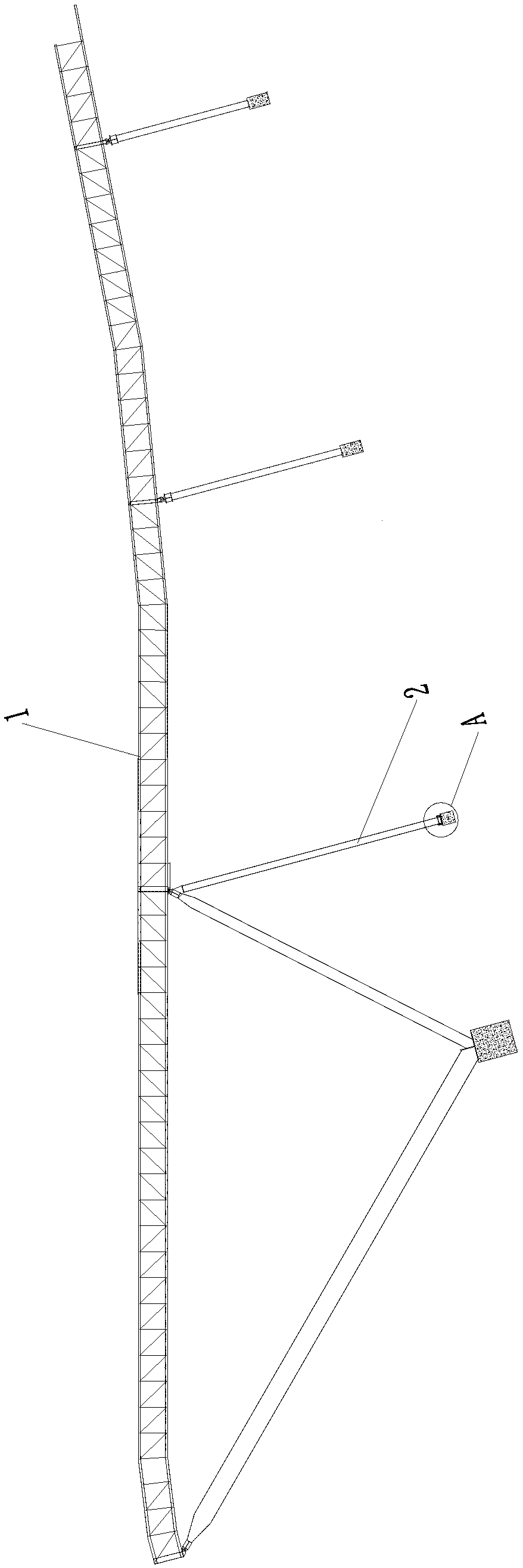 Column base structure of large-span steel structure trestle