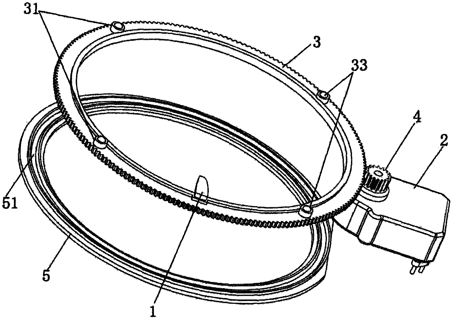 Annular pointer motion structure for automobile meter