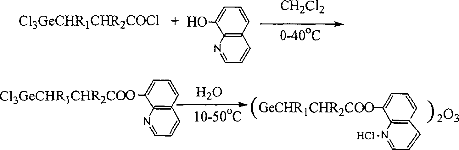 Organic germanium-base quinolinate compound and its synthesis method