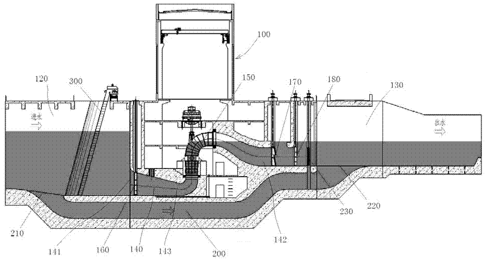 Double-layered pump gate arrangement structure