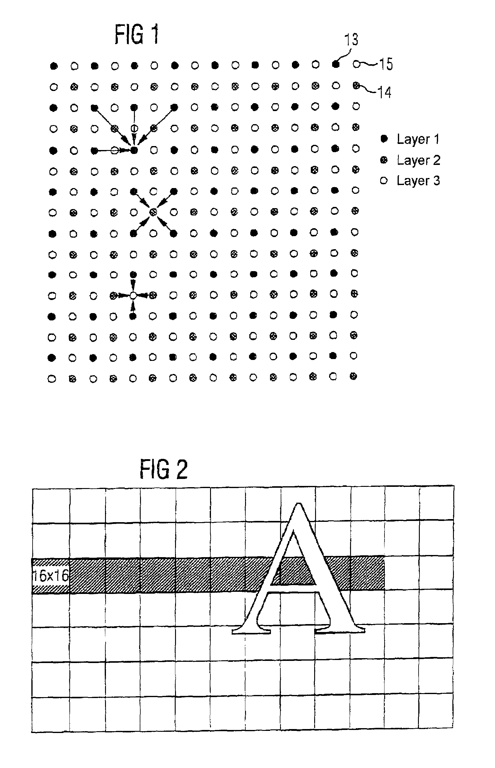 Method and device for picture compression using a plurality of sampling patterns