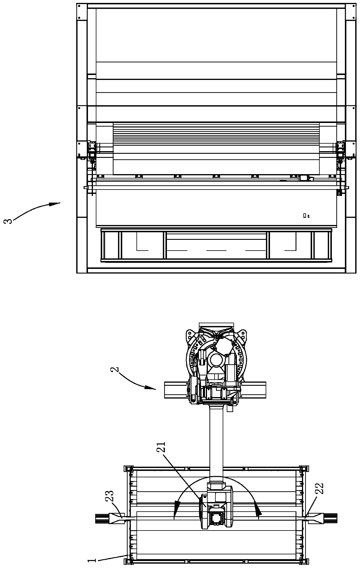 Automatic cloth roll changing device of setting machine, setting machine and automatic cloth roll changing method