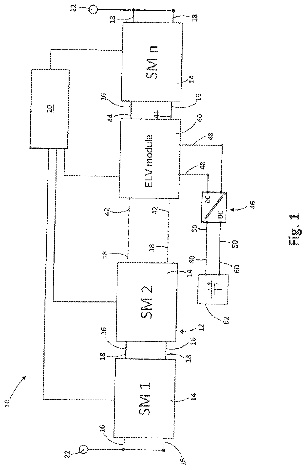 Low-volt decoupling from a modular energy store converter system