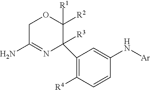 5-(3-aminophenyl)-5-alkyl-5,6-dihydro-2h-[1,4]oxazin-3-amine derivatives
