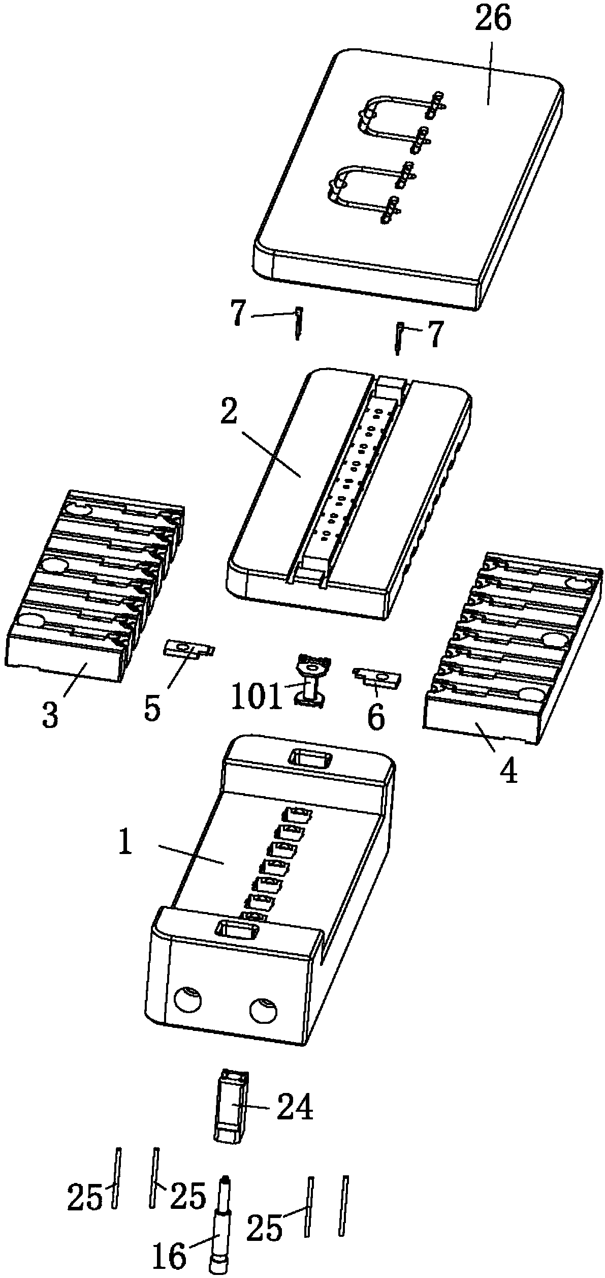 Relay coil skeleton injection mold