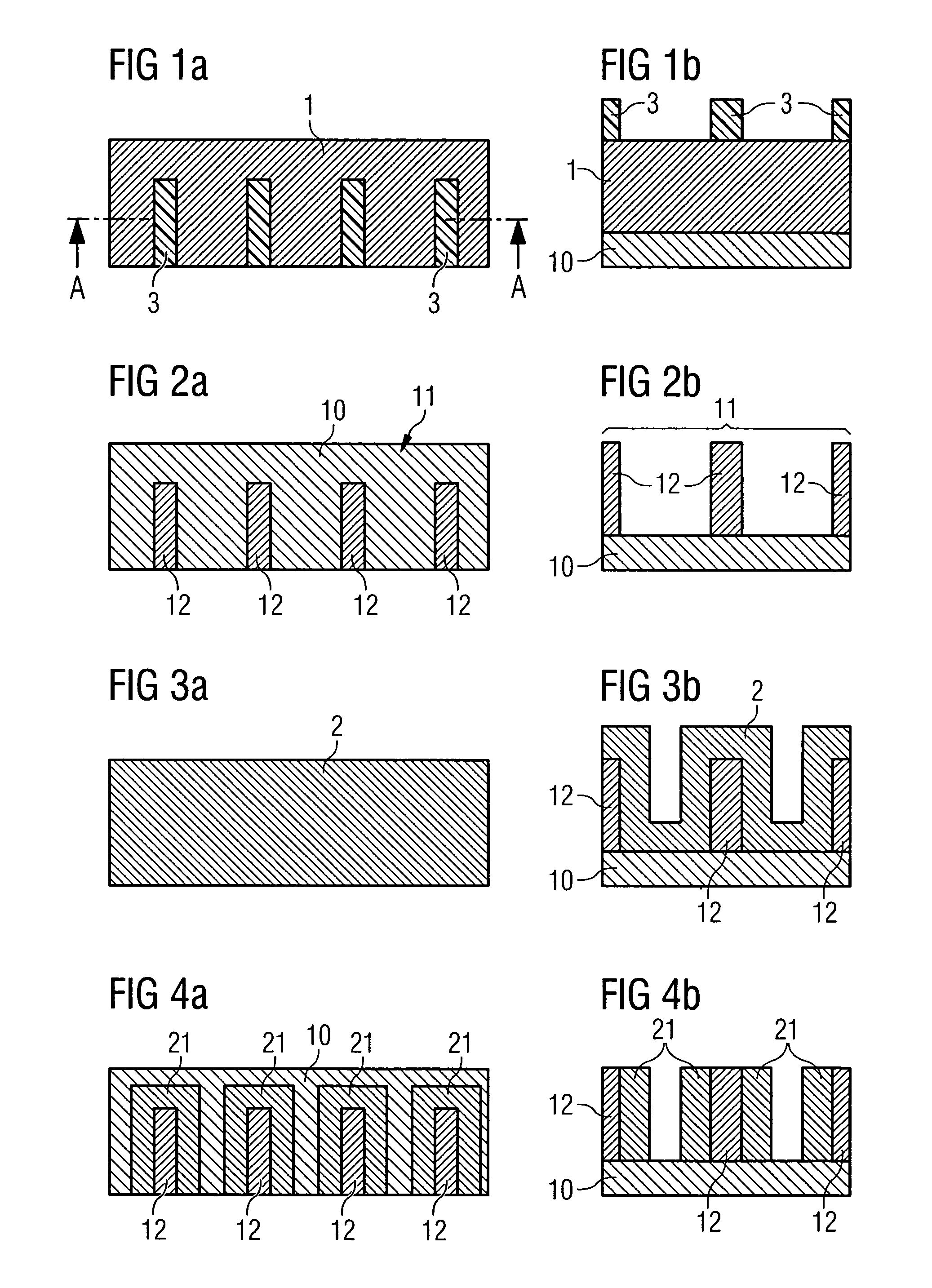 Method of producing a structure on the surface of a substrate