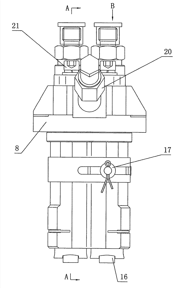 Double-cylinder line-up fuel injection pump for diesel engine