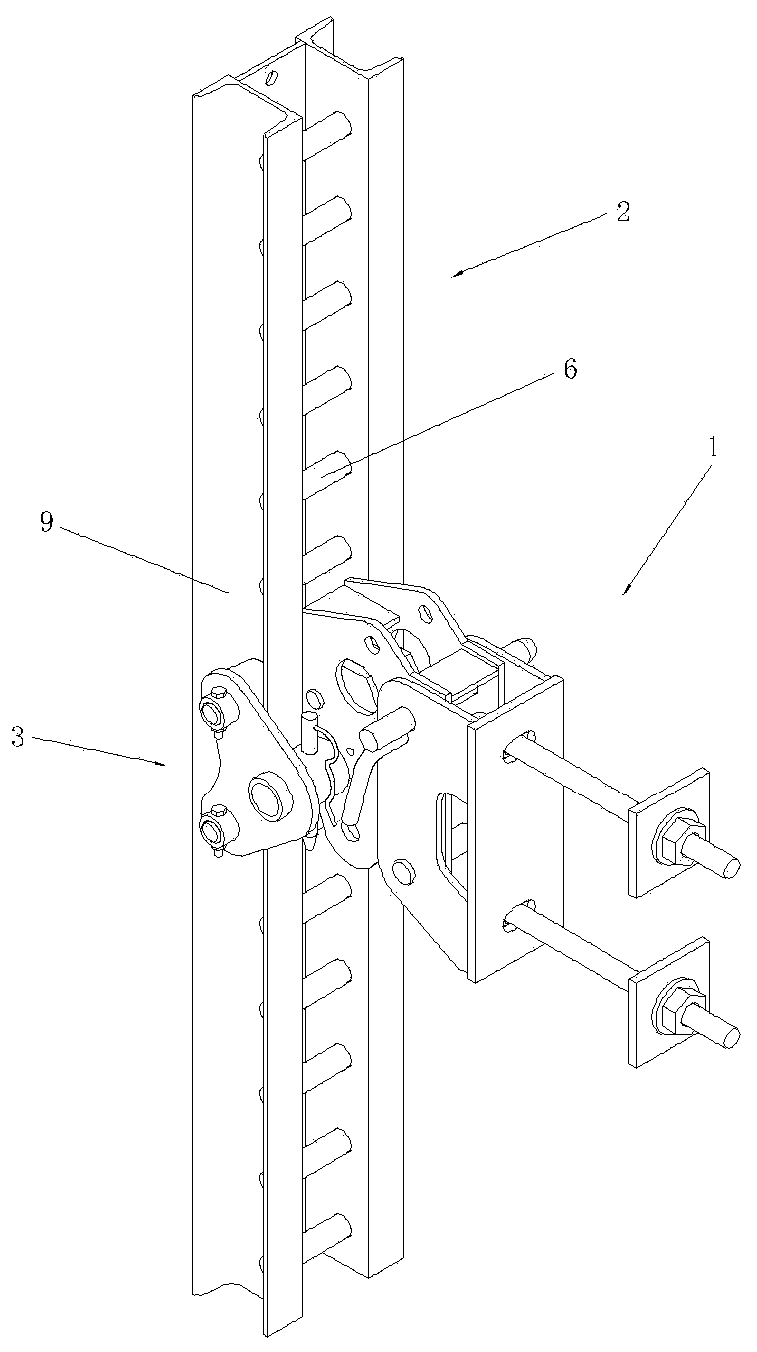 Speed anti-falling device for integral lifting climbing frame