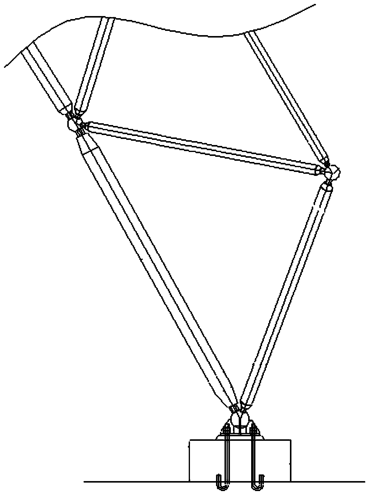 Segmented hoisting construction method for large-span spherical crown-shaped net rack structure