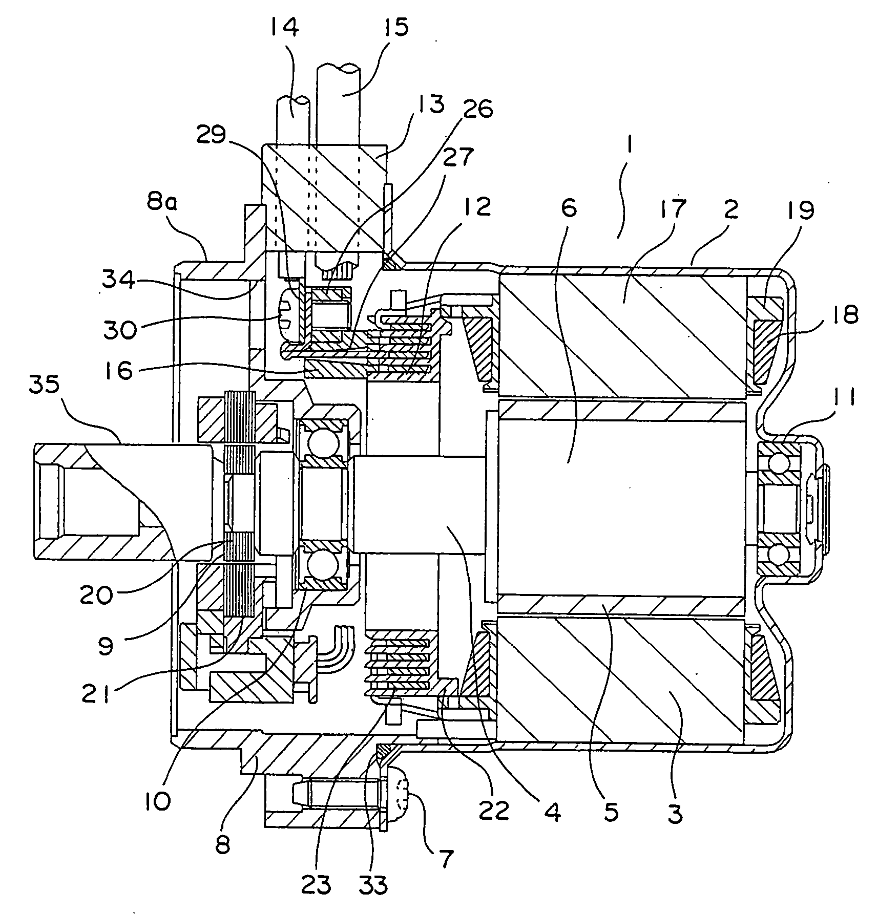 Motor for electric power steering apparatus