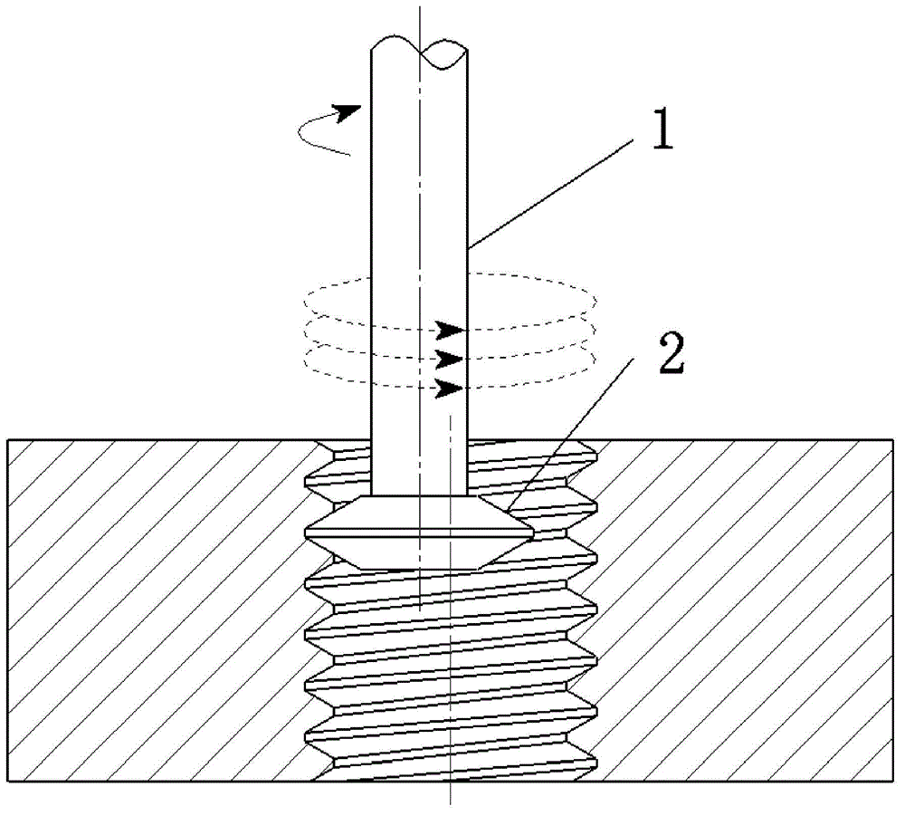 Grinding method for forming small-hole thread of hard and brittle material