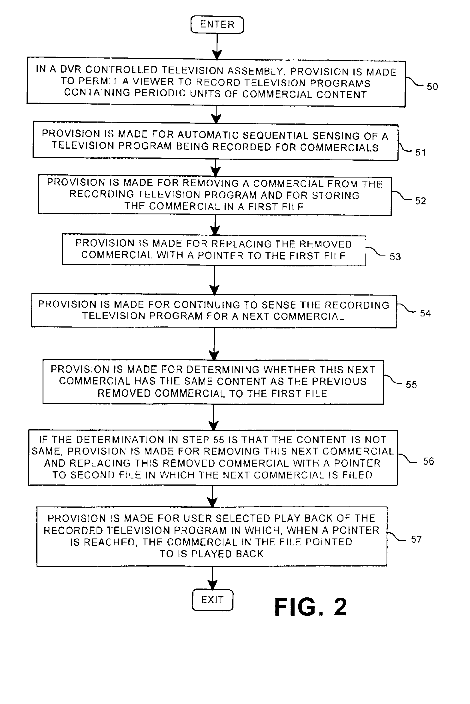 Optimizing recording space in digital video recording of television programs containing commercials
