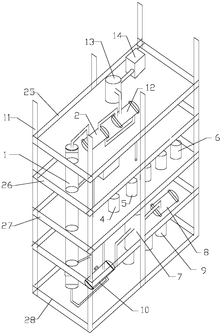 Recycling device for solvents with high viscosity in dangerous waste treatment field, skid-mounted structure and method thereof