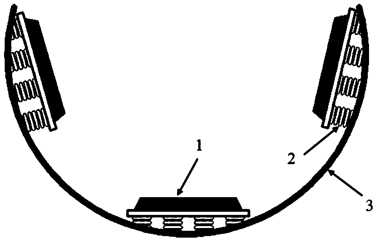 Process method for conformally assembling sip devices on curved surface pcb substrate