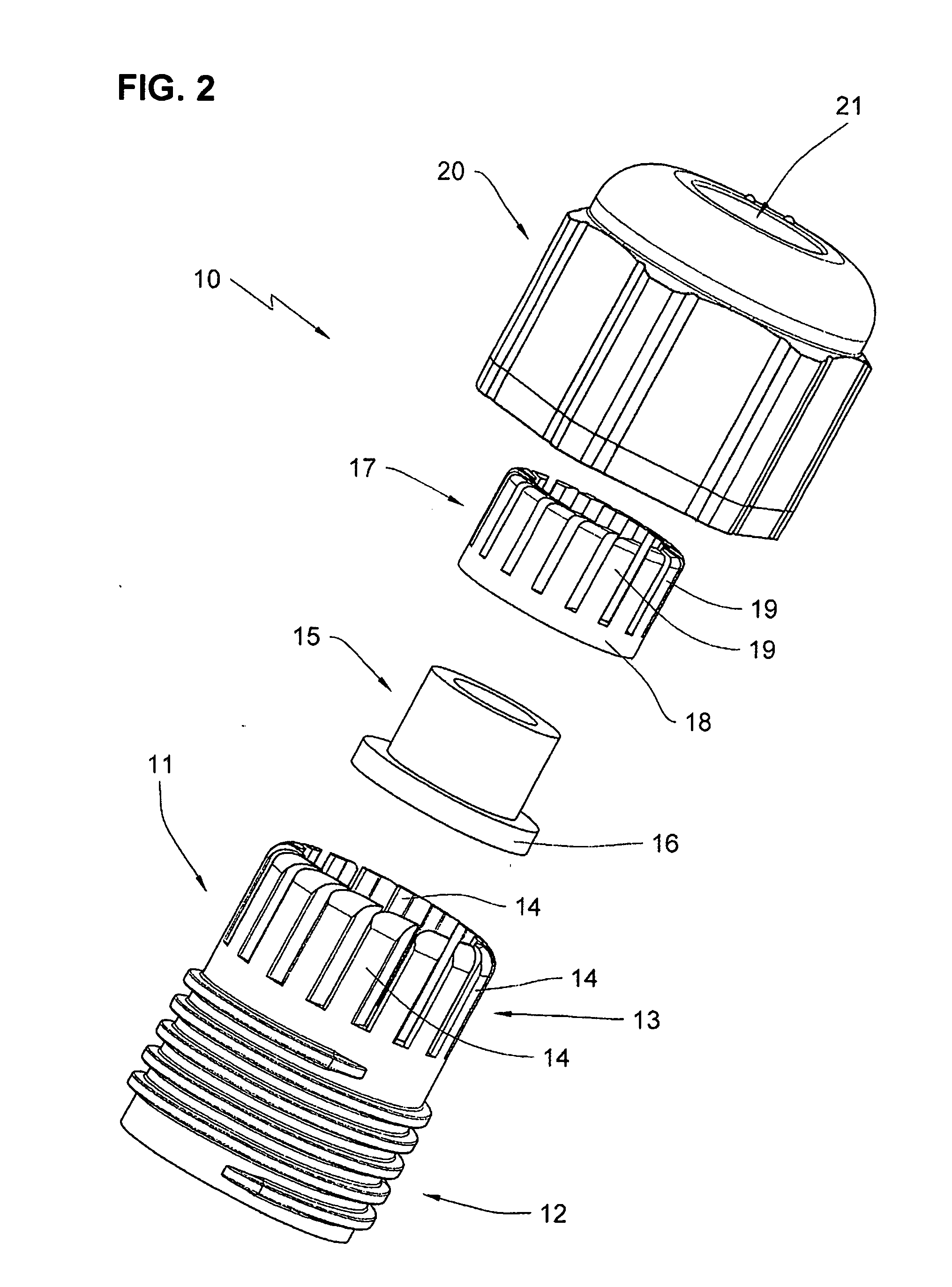Device for fixating cables with pull relief