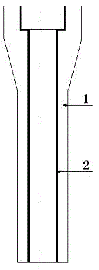 A long nozzle lining material without preheating composite structure