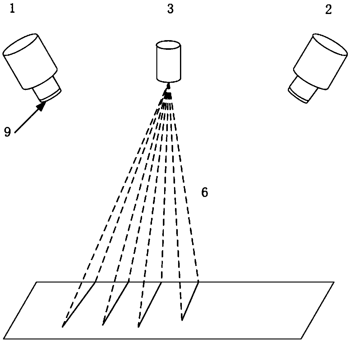 System and method for measuring parallel multi-line laser based on homography matrix