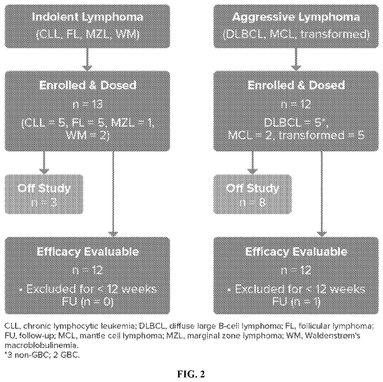 Treatment of indolent or aggressive b-cell lymphomas using a combination comprising btk inhibitors