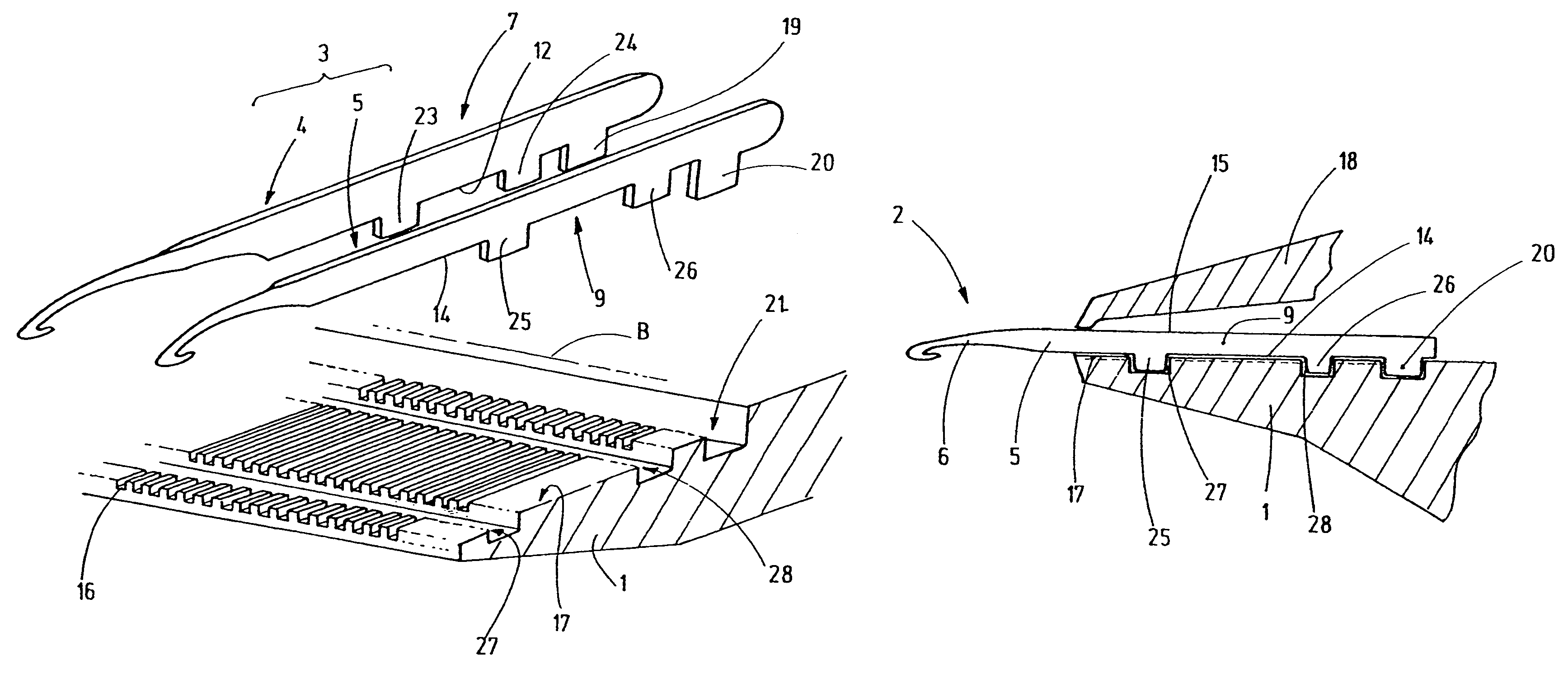 Tool set and bar for a knitting machine