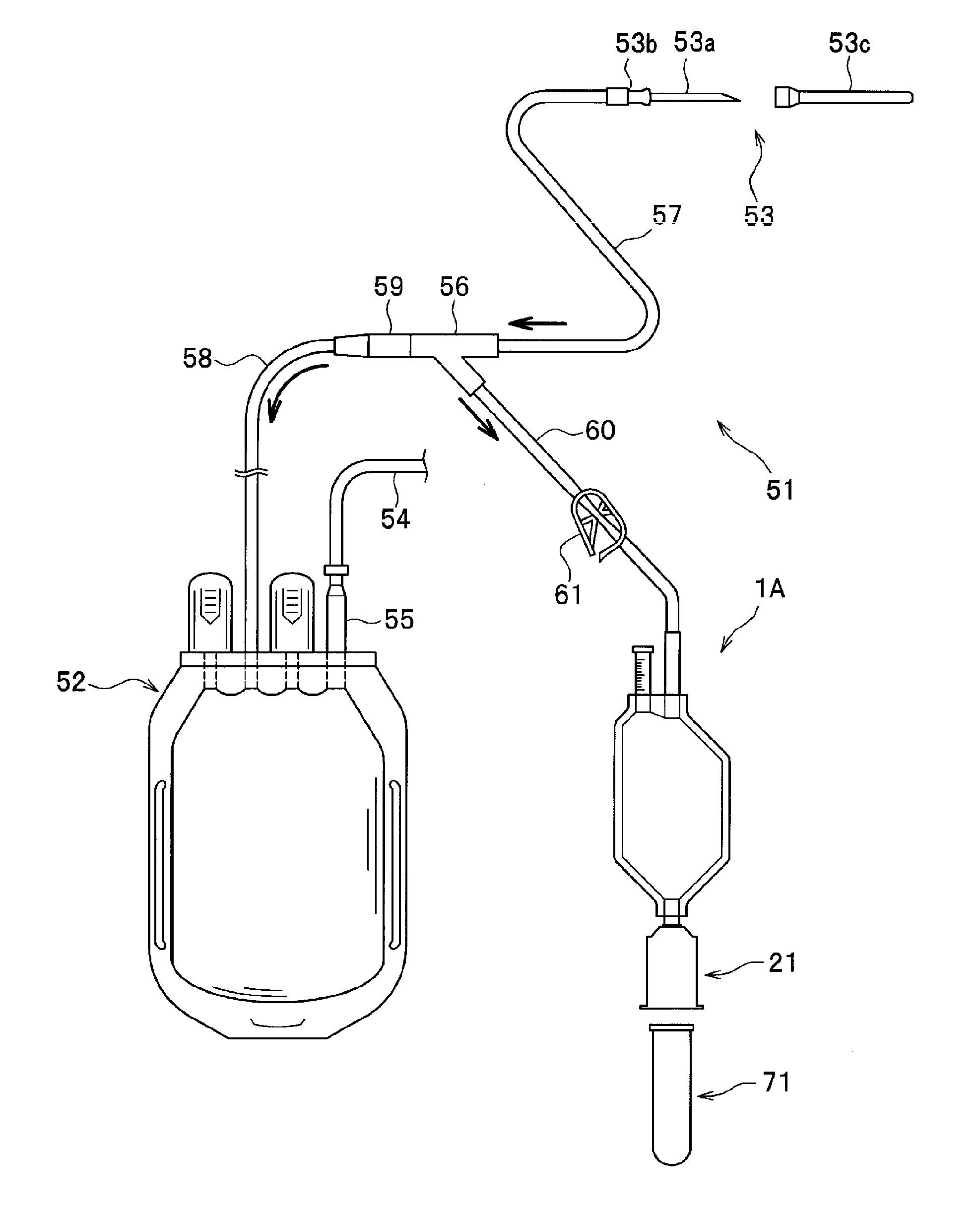 Blood sample container and blood collecting instrument